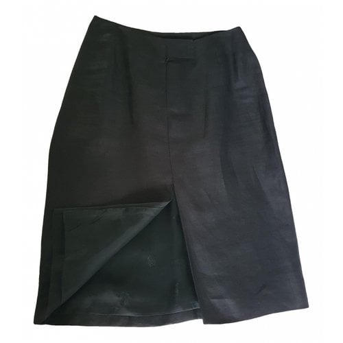 Pre-owned Versace Linen Mid-length Skirt In Black