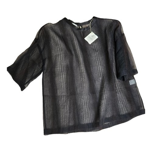 Pre-owned Brunello Cucinelli Silk T-shirt In Black