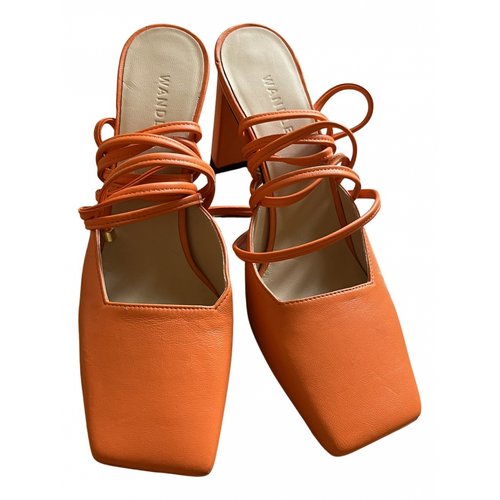 Pre-owned Wandler Leather Sandals In Orange
