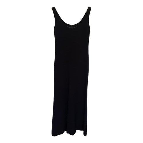 Pre-owned Saint Laurent Silk Maxi Dress In Navy