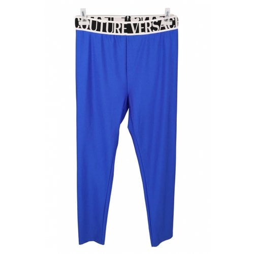 Pre-owned Versace Trousers In Blue