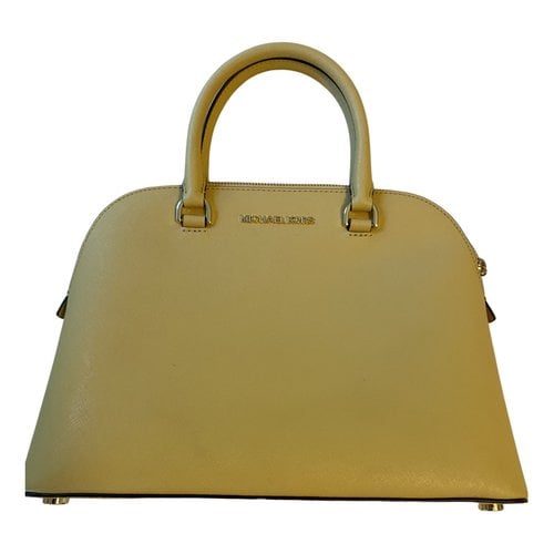 Pre-owned Michael Kors Cindy Leather Handbag In Yellow