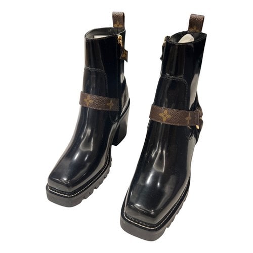 Pre-owned Louis Vuitton Limitless Leather Boots In Black