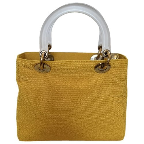 Pre-owned Dior Silk Crossbody Bag In Yellow