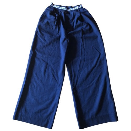 Pre-owned Celine Trousers In Blue