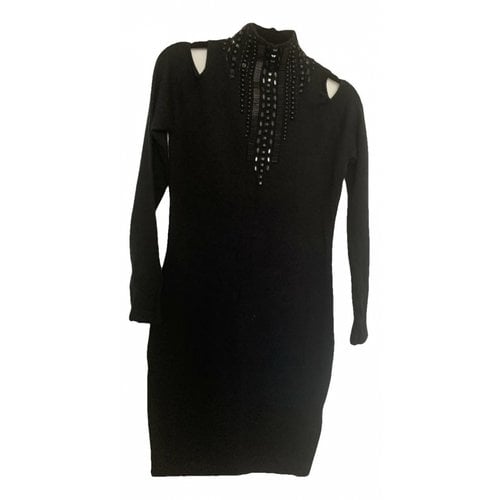 Pre-owned Guess Wool Mid-length Dress In Black