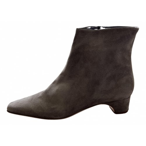 Pre-owned Manolo Blahnik Boots In Grey
