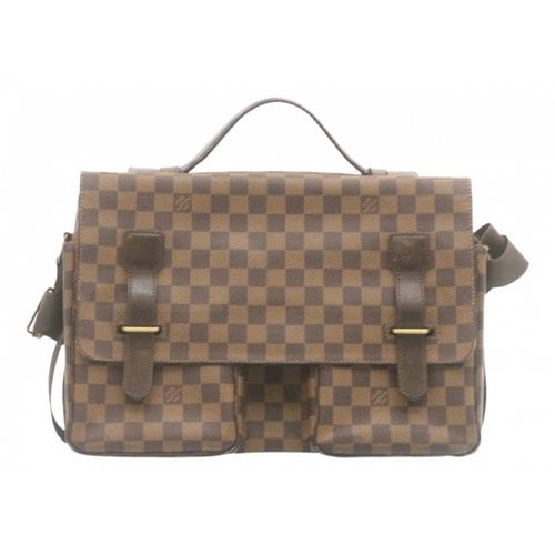 Pre-owned Louis Vuitton Broadway Leather Travel Bag In Brown