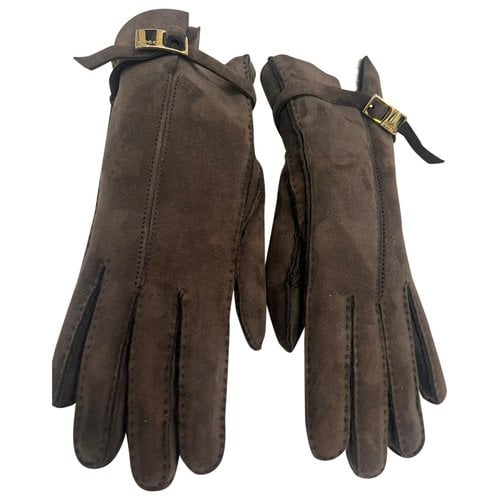 Pre-owned Gucci Gloves In Brown