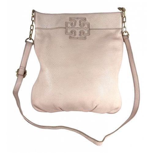Pre-owned Tory Burch Leather Handbag In Pink