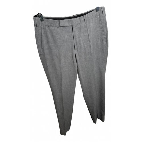 Pre-owned Ermenegildo Zegna Wool Trousers In Grey