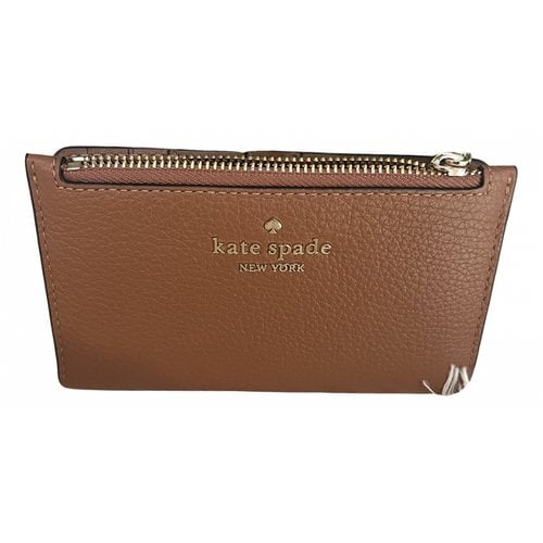 Pre-owned Kate Spade Leather Card Wallet In Brown