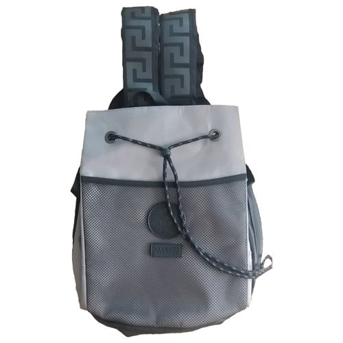 Pre-owned Versace Cloth Backpack In Grey