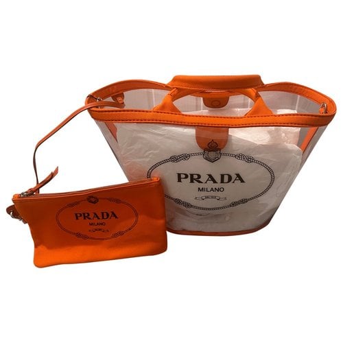 Pre-owned Prada Plexi Bag Tote In Orange