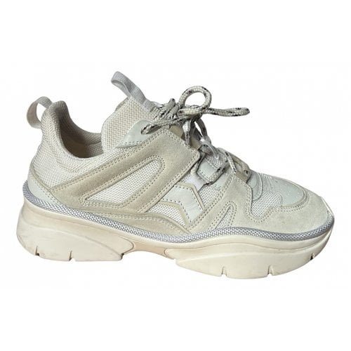 Pre-owned Isabel Marant Kindsay Leather Trainers In White