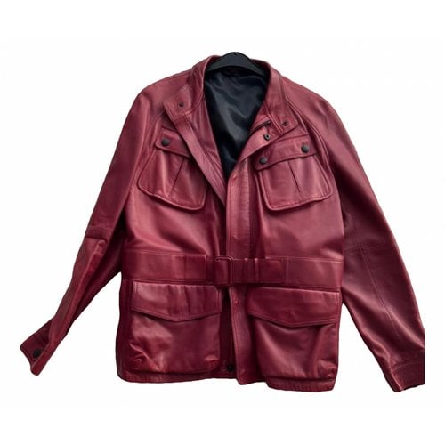 Pre-owned Burberry Leather Jacket In Red