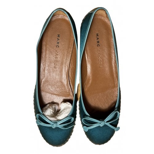 Pre-owned Marc Jacobs Cloth Flats In Turquoise