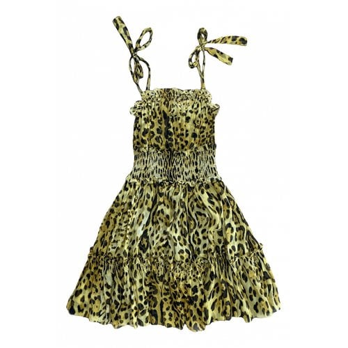 Pre-owned Dolce & Gabbana Silk Mini Dress In Yellow