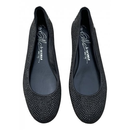 Pre-owned Le Silla Leather Ballet Flats In Black