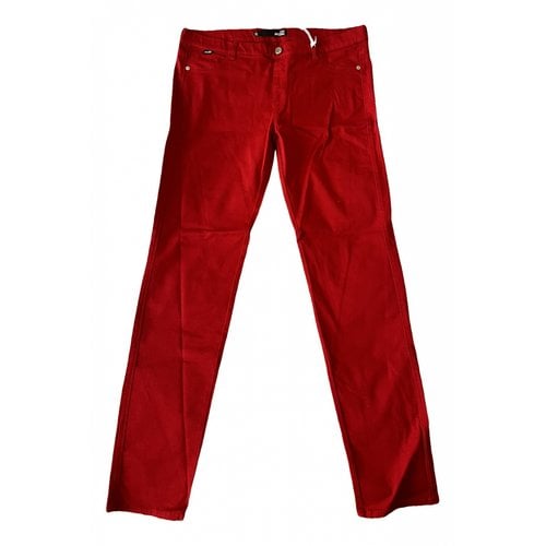 Pre-owned Moschino Love Straight Pants In Red