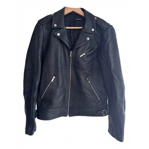 Pre-owned The Kooples Leather Coat In Black