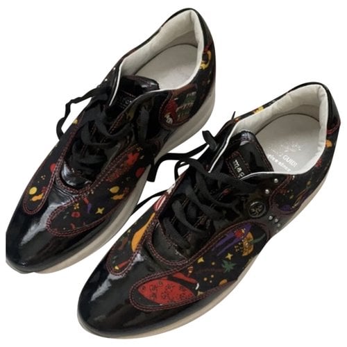 Pre-owned Piero Guidi Patent Leather Trainers In Black