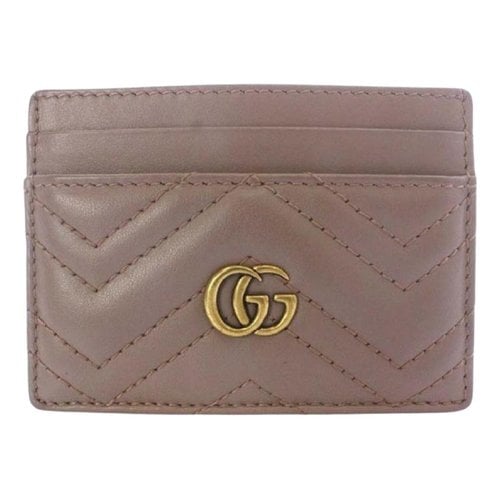 Pre-owned Gucci Leather Card Wallet In Brown