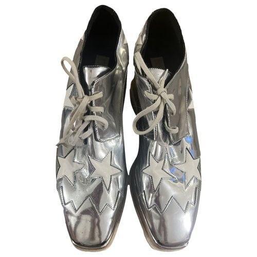 Pre-owned Stella Mccartney Leather Mules & Clogs In Silver