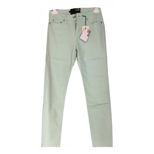 Pre-owned Moschino Love Slim Pants In Turquoise