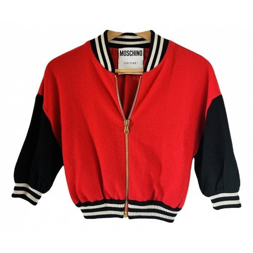 Pre-owned Moschino Wool Cardigan In Red