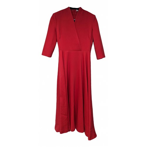 Pre-owned Dior Wool Maxi Dress In Red