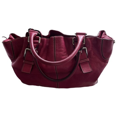 Pre-owned Michael Kors Miranda Leather Handbag In Burgundy
