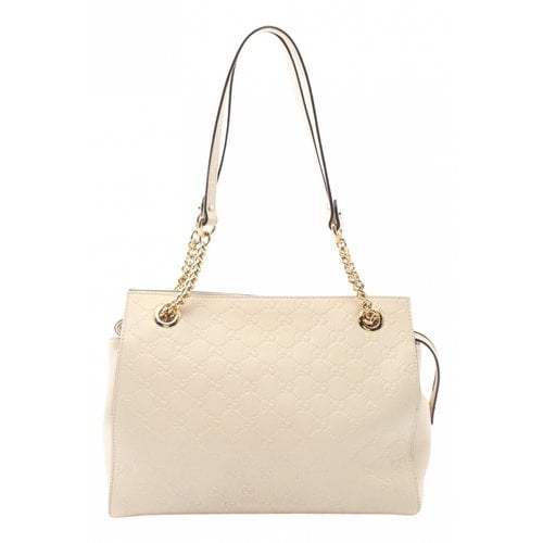 Pre-owned Gucci Leather Handbag In White