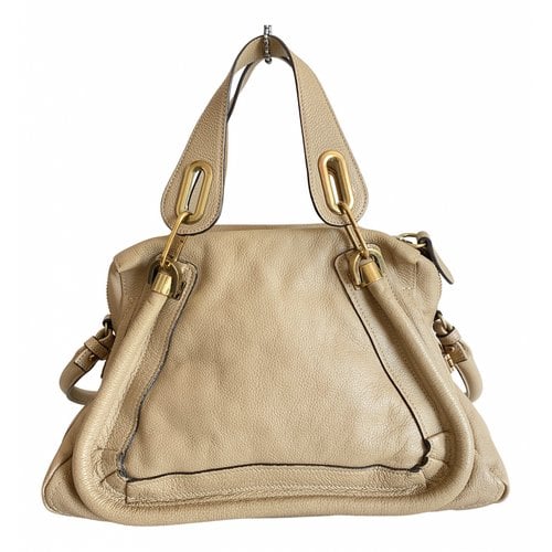 Pre-owned Chloé Paraty Leather Handbag In Beige