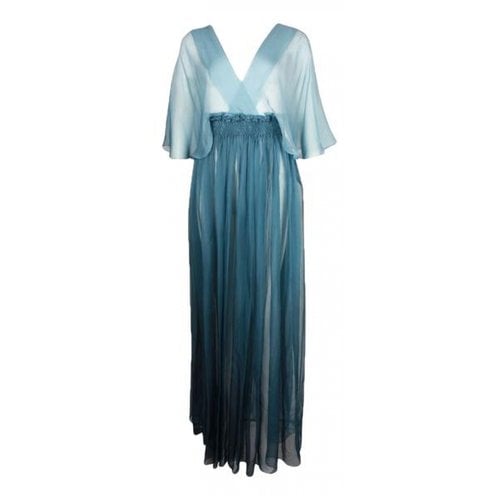 Pre-owned Dior Silk Dress In Blue
