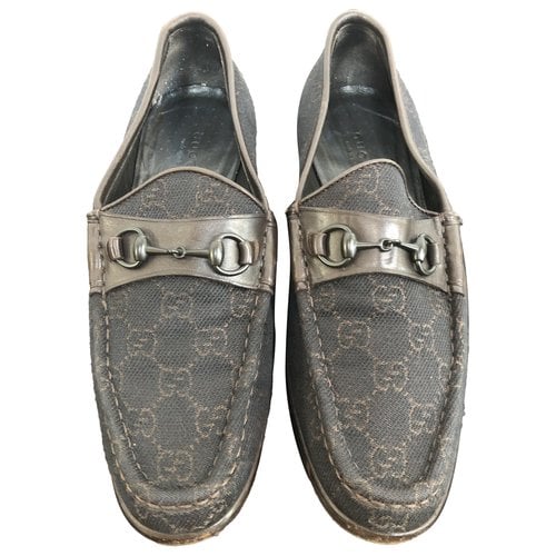 Pre-owned Gucci Brixton Cloth Flats In Brown