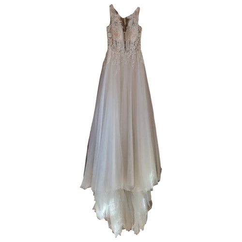 Pre-owned Pronovias Lace Dress In White