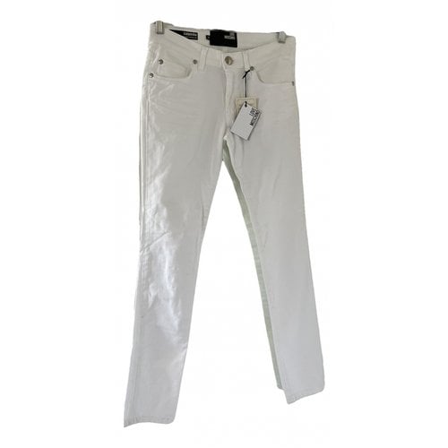 Pre-owned Moschino Love Slim Pants In White