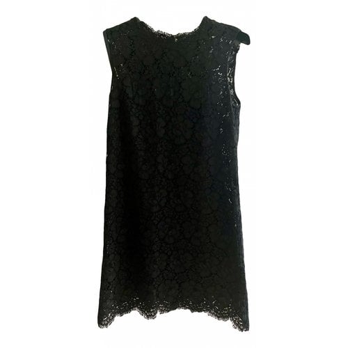 Pre-owned Dolce & Gabbana Lace Mini Dress In Black