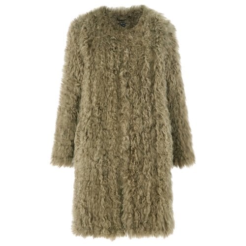 Pre-owned Whistles Shearling Coat In Khaki