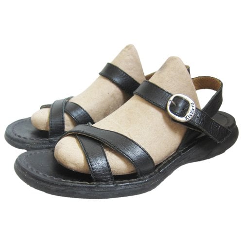 Pre-owned Kickers Leather Sandals In Black