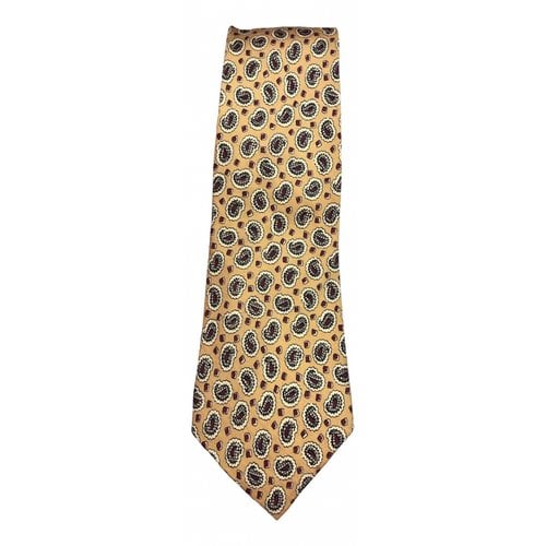 Pre-owned Burberry Silk Tie In Gold