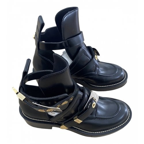 Pre-owned Balenciaga Leather Biker Boots In Black