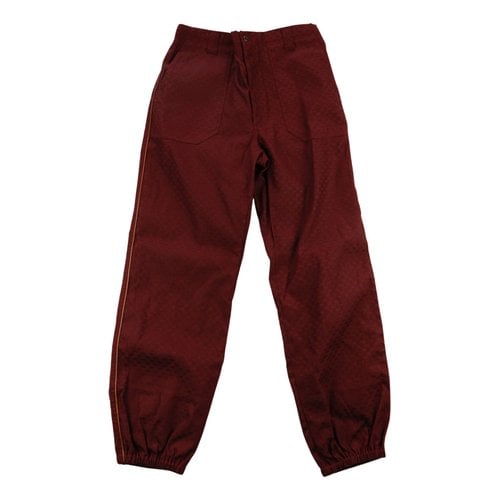Pre-owned Gucci Trousers In Burgundy