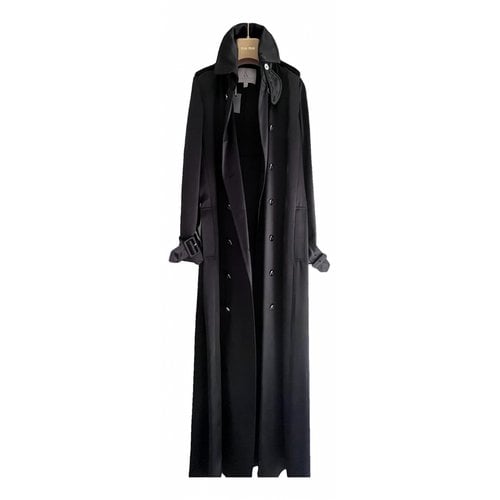 Pre-owned Ralph & Russo Silk Trench Coat In Black