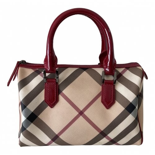 Pre-owned Burberry Leather Handbag In Burgundy