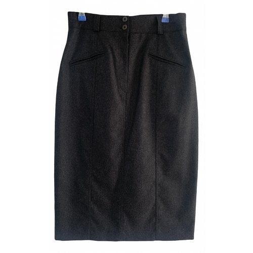 Pre-owned Cerruti 1881 Wool Mid-length Skirt In Anthracite