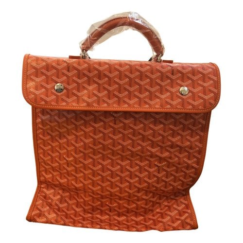 Pre-owned Goyard Leather Backpack In Orange