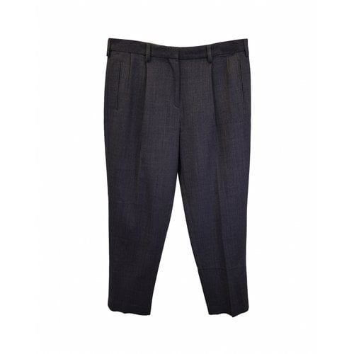 Pre-owned Etro Wool Trousers In Grey