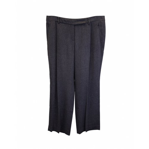 Pre-owned Akris Linen Straight Pants In Grey